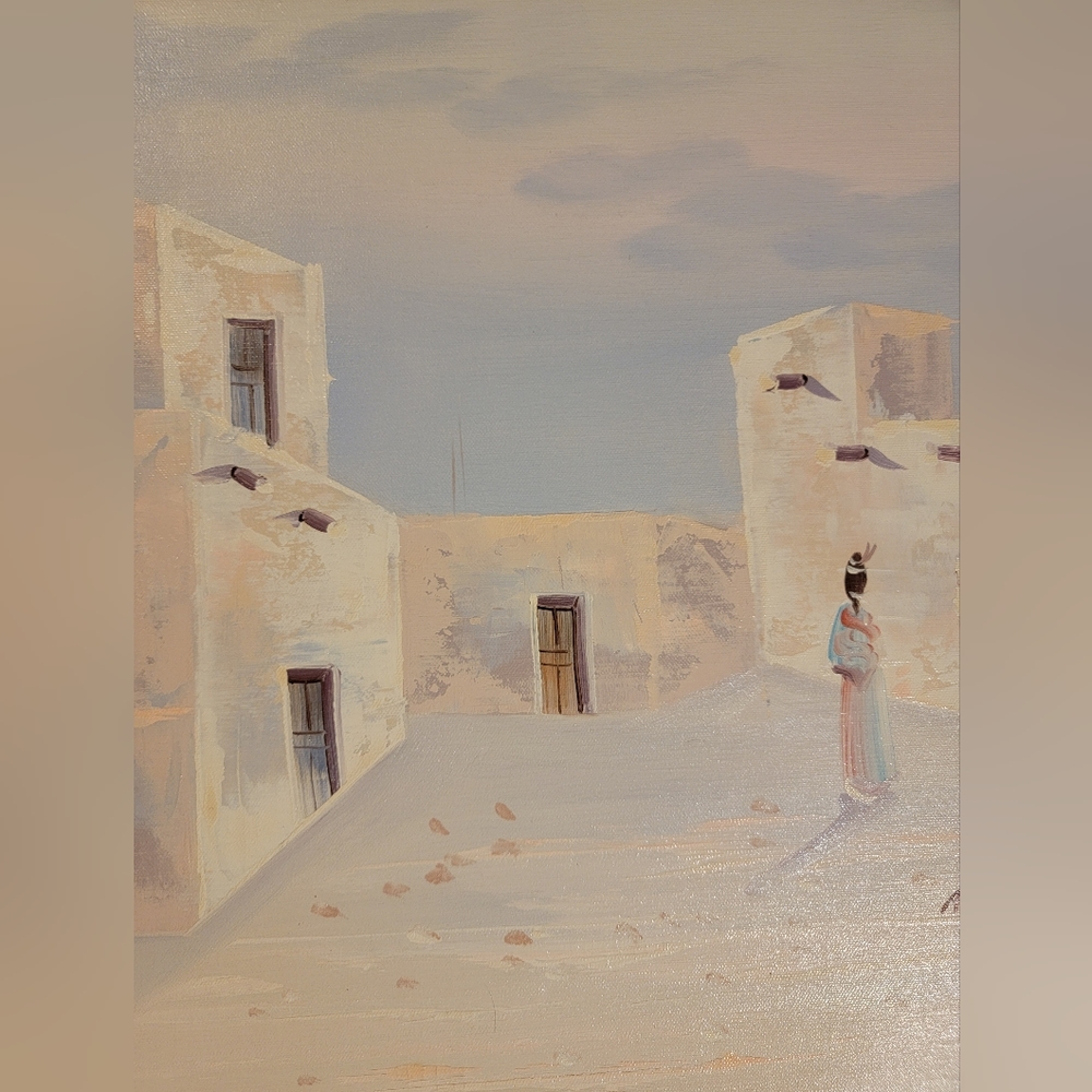 Vintage Jose Aricopa Original Oil On Canvas Painting Signed